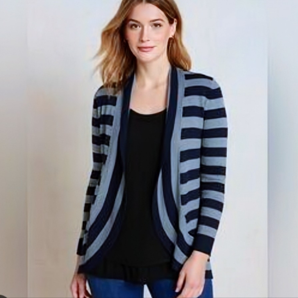 🎁 Bundle Only! 🎁Verve Ami Striped Open-Front Cardigan